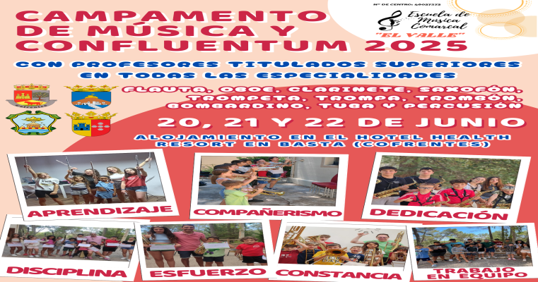 Cartel de CAMPAMENTO Y CONFLUENTUM MUSIC