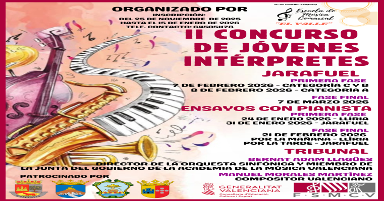 Cartel de II CONCURSO DE JÓVENES INTÉRPRETES